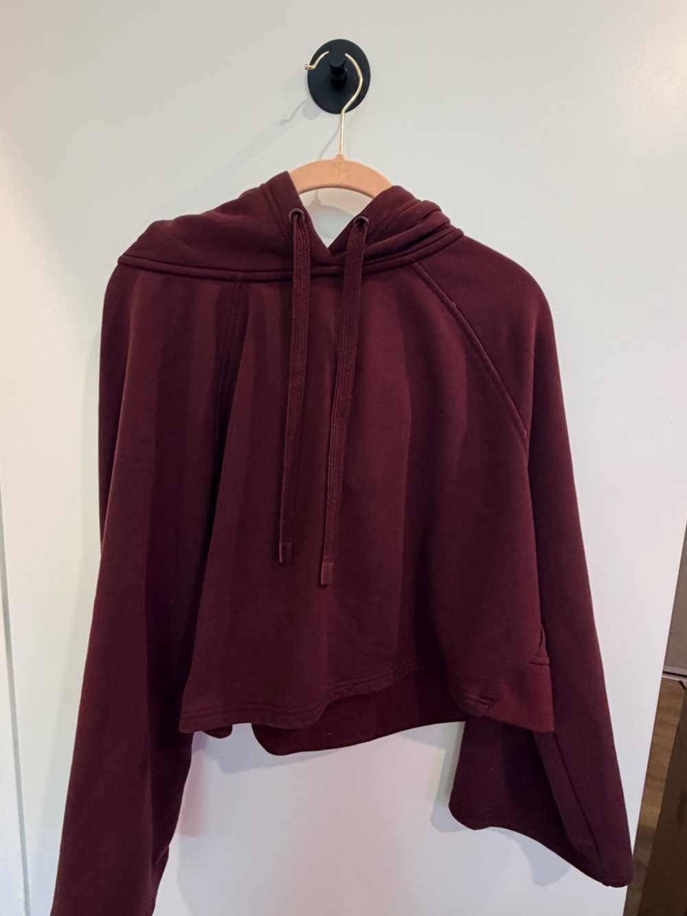 Athleta Women's Cropped Hoodie in Burgundy